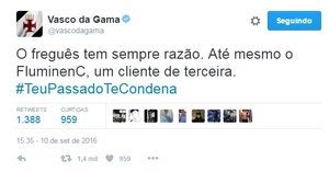 Vasco ironiza Fluminense Vasco ironiza Fluminense