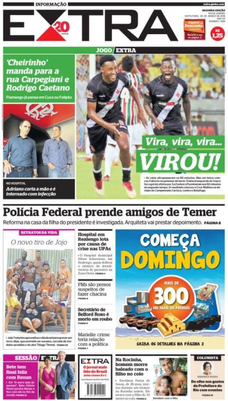Capa Vasco x Fluminense
