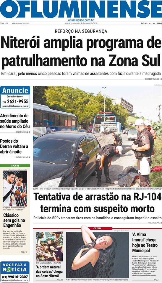 Jornal: Vasco 0 x 0 Fluminense