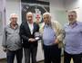Fernando Horta, Inácio Ribeiro, presidente Eurico Miranda e vice de futebol José Luis Moreira (Matheus Alves/Vasco.com.br)