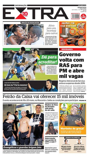 Jornal Vasco 1 x 1 Racing