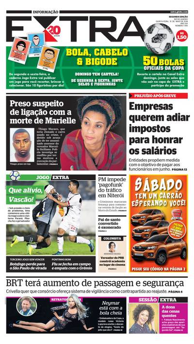 Jornais Vasco x Paraná