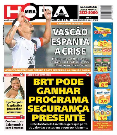 Jornais Vasco x Paraná