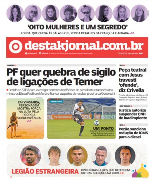 Jornal: Vasco x Cruzeiro