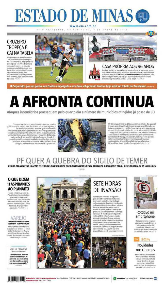 Jornal: Vasco x Cruzeiro