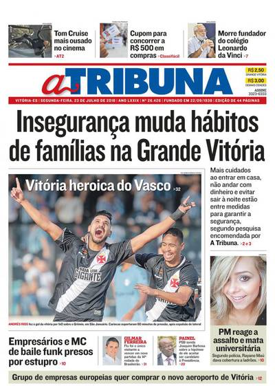 Jornal: Vasco 1 x 0 Grêmio
