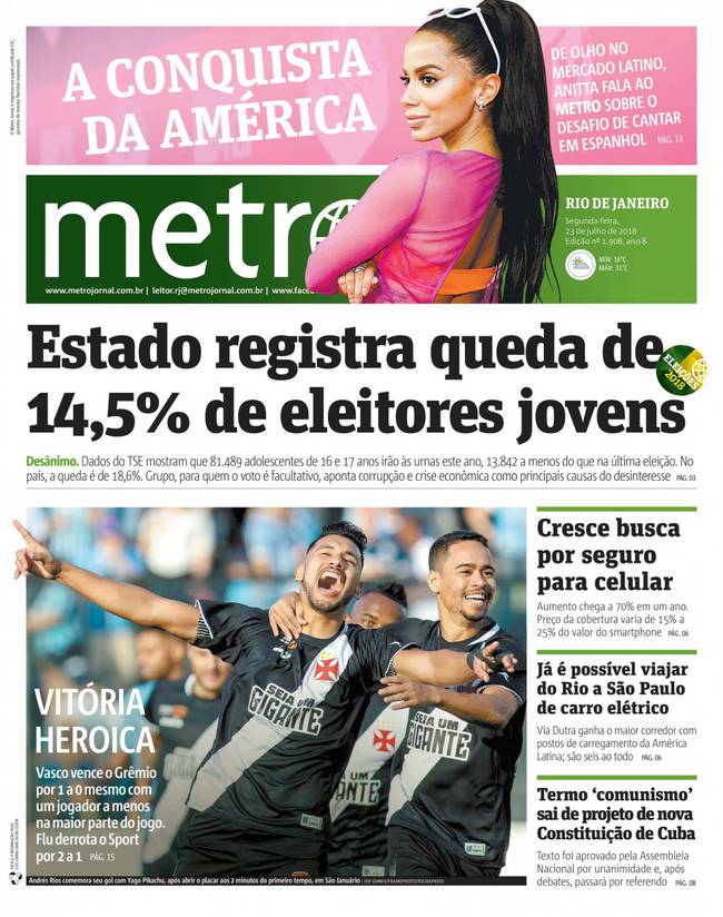 Jornal: Vasco 1 x 0 Grêmio