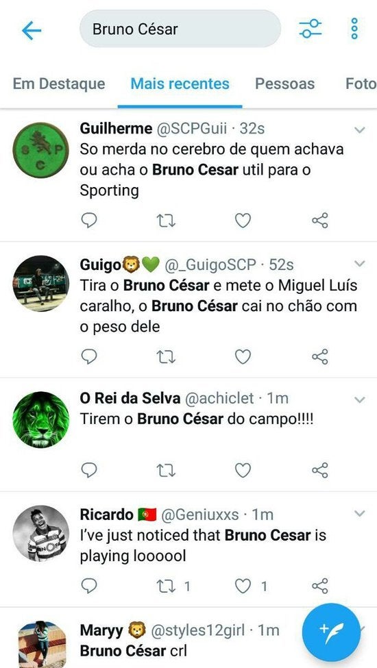 Torcedores do Sporting sem paciência com Bruno César 3