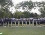 Jogadores oram antes do treino (Reprodução/Twitter)