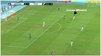 Vasco por vezes subia a marcação. Destaque para Lucas Mineiro, marcando no campo de ataque