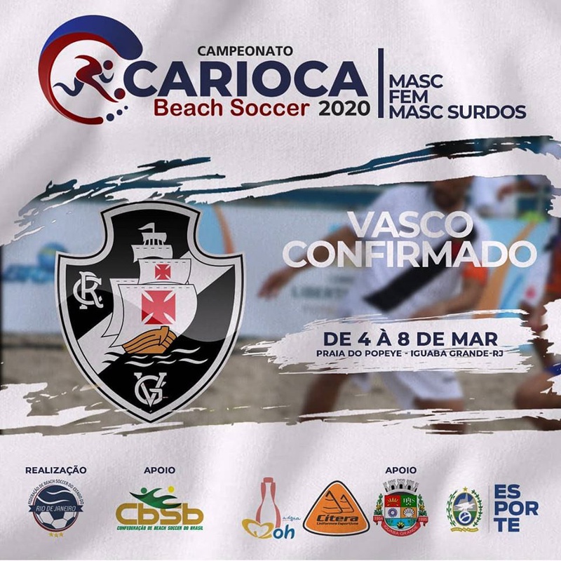 Beach Soccer: Vasco disputará o Campeonato Carioca