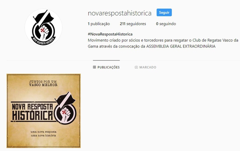 Print do instagram do grupo Nova Resposta Histórica