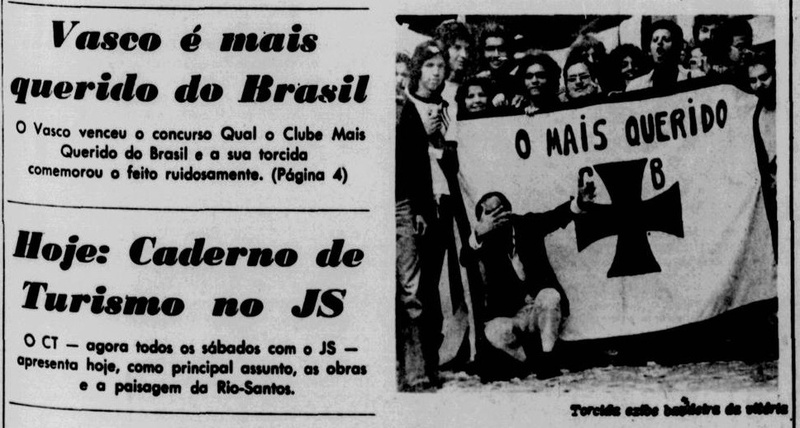 Capa do Jornal dos Sports de 04 de agosto de 1973 anunciando a vitória vascaína