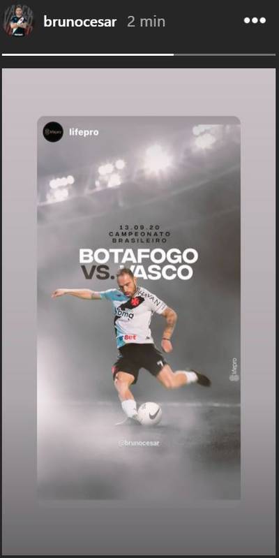 Bruno César publica imagem em referência ao clássico contra o Botafogo