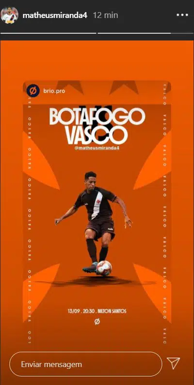 Miranda publica imagem em referência ao clássico contra o Botafogo