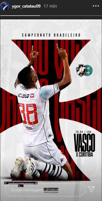 Ygor publica imagem em referência ao clássico contra o Coritiba