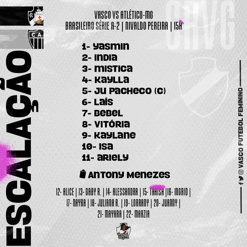 Feminino: Vasco x Atlético-MG pela Série A-2