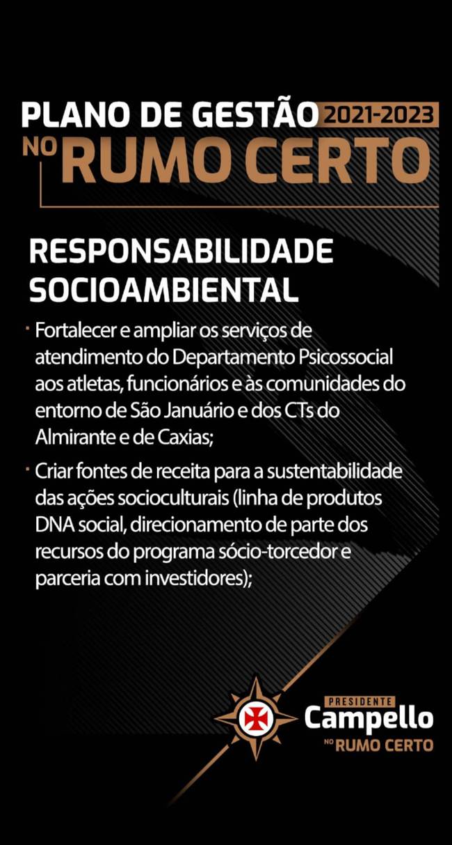 Plano de Gestão de Responsabilidade Socioambiental da Chapa 'No Rumo Certo'