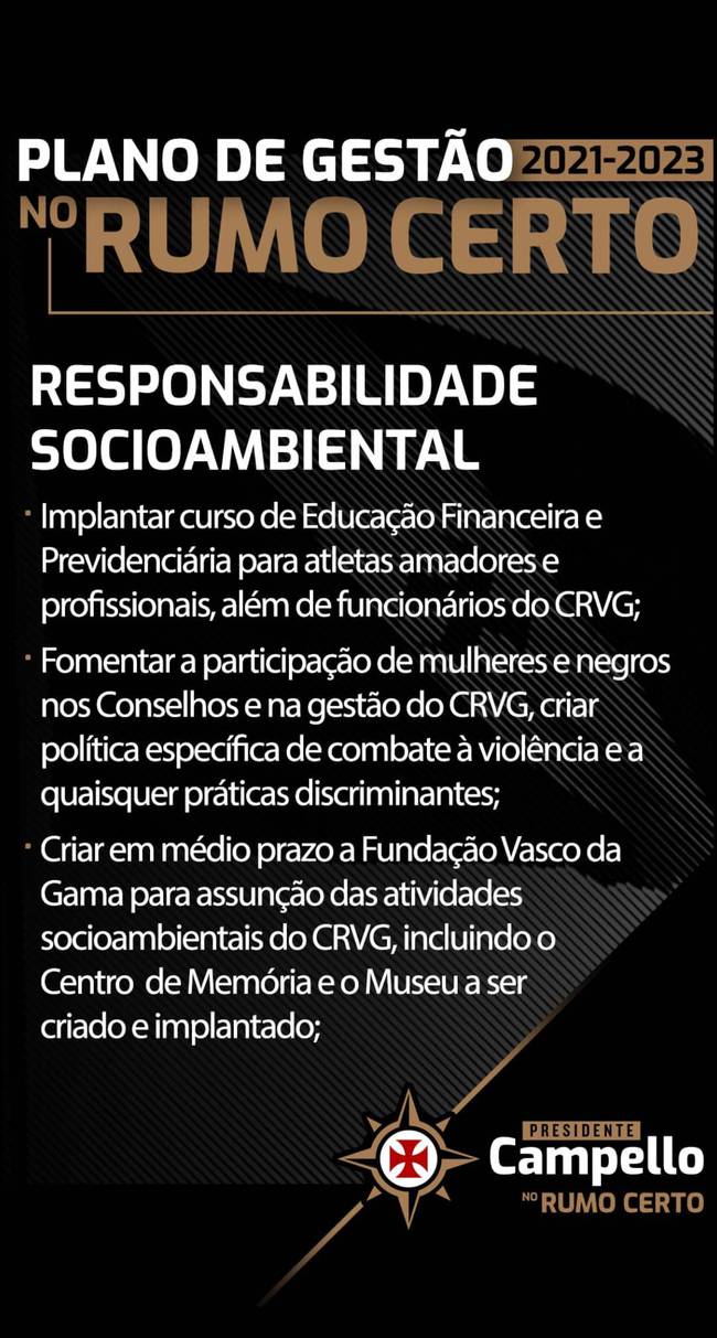 Plano de Gestão de Responsabilidade Socioambiental da Chapa 'No Rumo Certo'