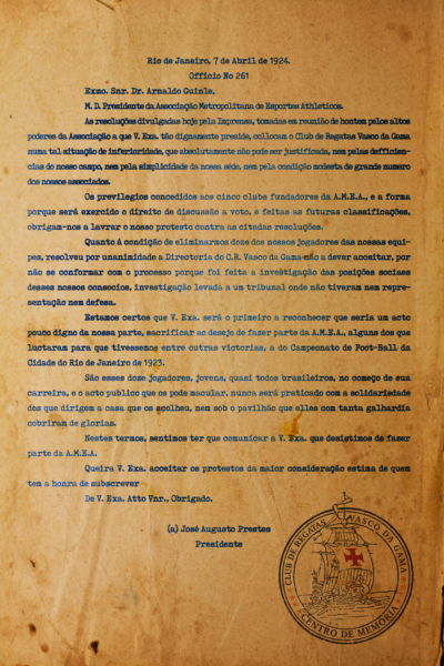 Carta Resposta Histórica 1924