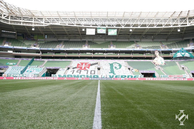 Mosaico vascaíno no Allianz Parque, estádio do Palmeiras que receberá o duelo pelo Campeonato Brasil