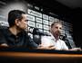Marcelo Sant'Ana e Pedrinho durante coletiva (Leandro Amorim/Vasco)