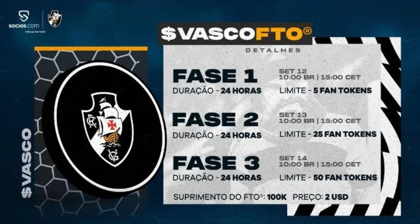 Vasco lança seu Fan Token na segunda-feira — Foto: Divulgação