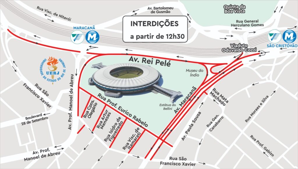 Entorno do Maracanã terá 20 ruas com estacionamento proibido nesta